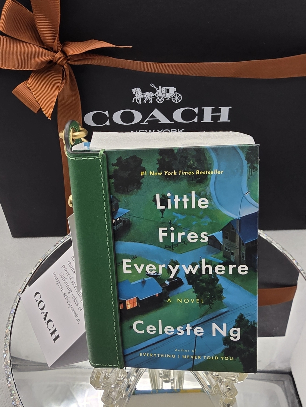 Coach Micro Book Bag Charm Little Fires Everywhere Hardcover with Gift Box